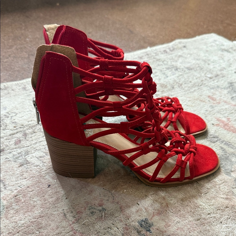 Vince Camuto Red Strappy Heeled Sandals